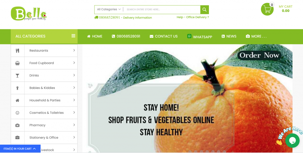 grocery shop online and pick up from belle