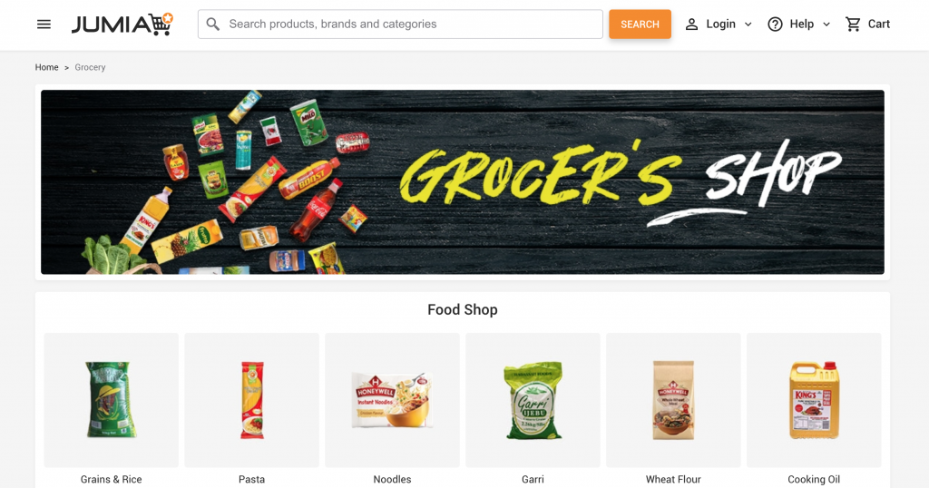 biggest grocery shop online and pick up in Nigeria