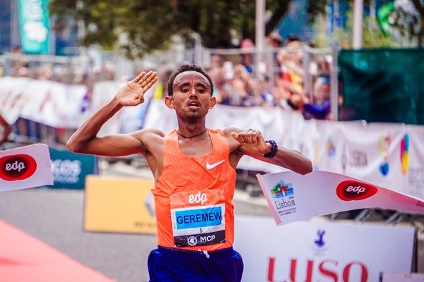 black man in marathon