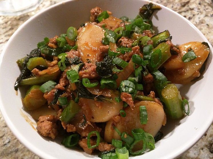 Fried rice with arrow roots