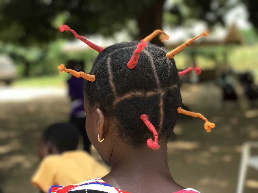 African threading for hair stretching